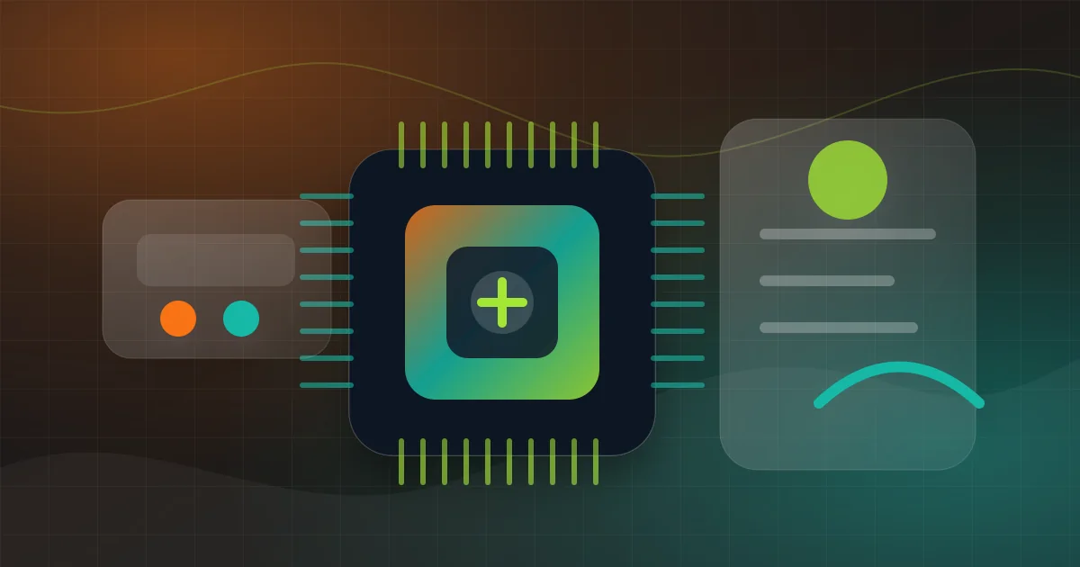Illustration generee d un processeur IA, de composants PC et d infrastructure edge.