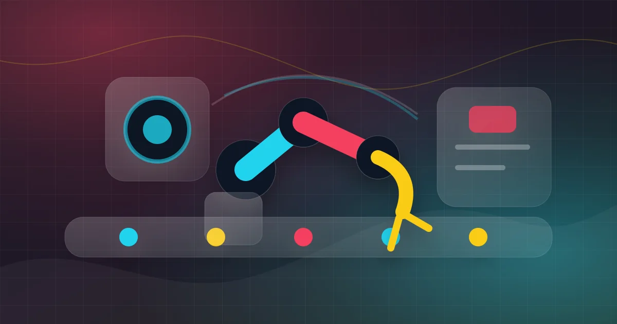 Illustration generee d un bras robotique, de capteurs et d une ligne d inspection edge AI.