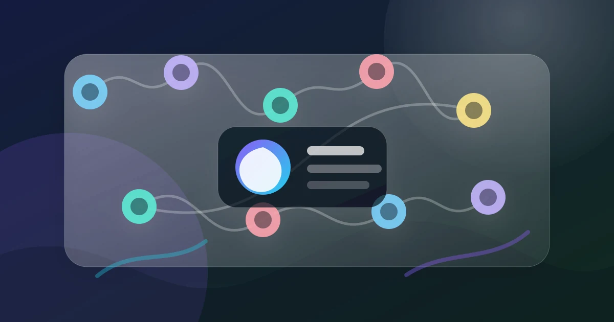 Illustration éditoriale d'un workflow d'automatisation IA reliant plusieurs tâches et un agent central.