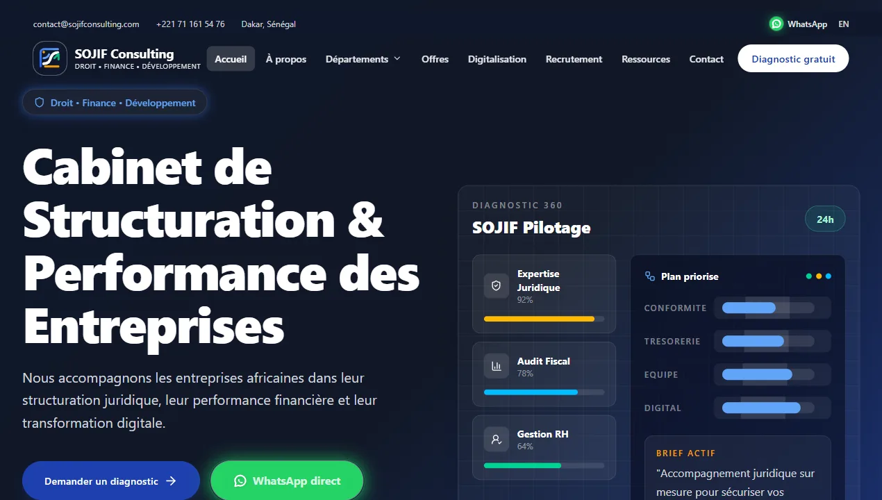 Capture du projet SOJIF Consulting