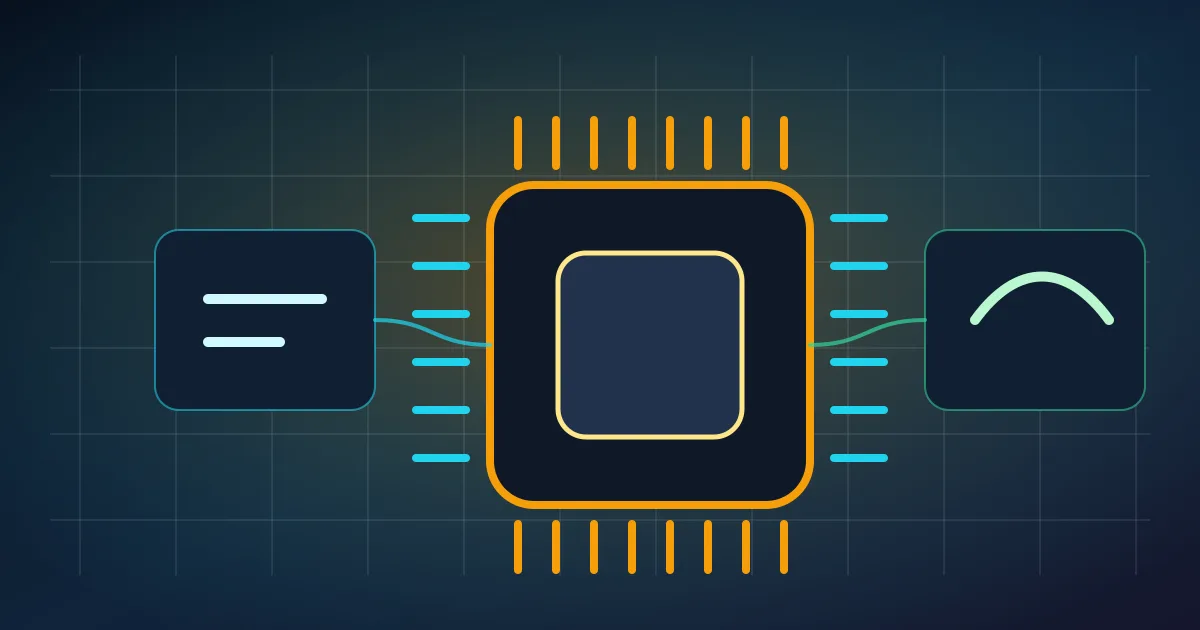 Illustration editoriale locale montrant une puce IA connectee a une infrastructure cloud et edge.